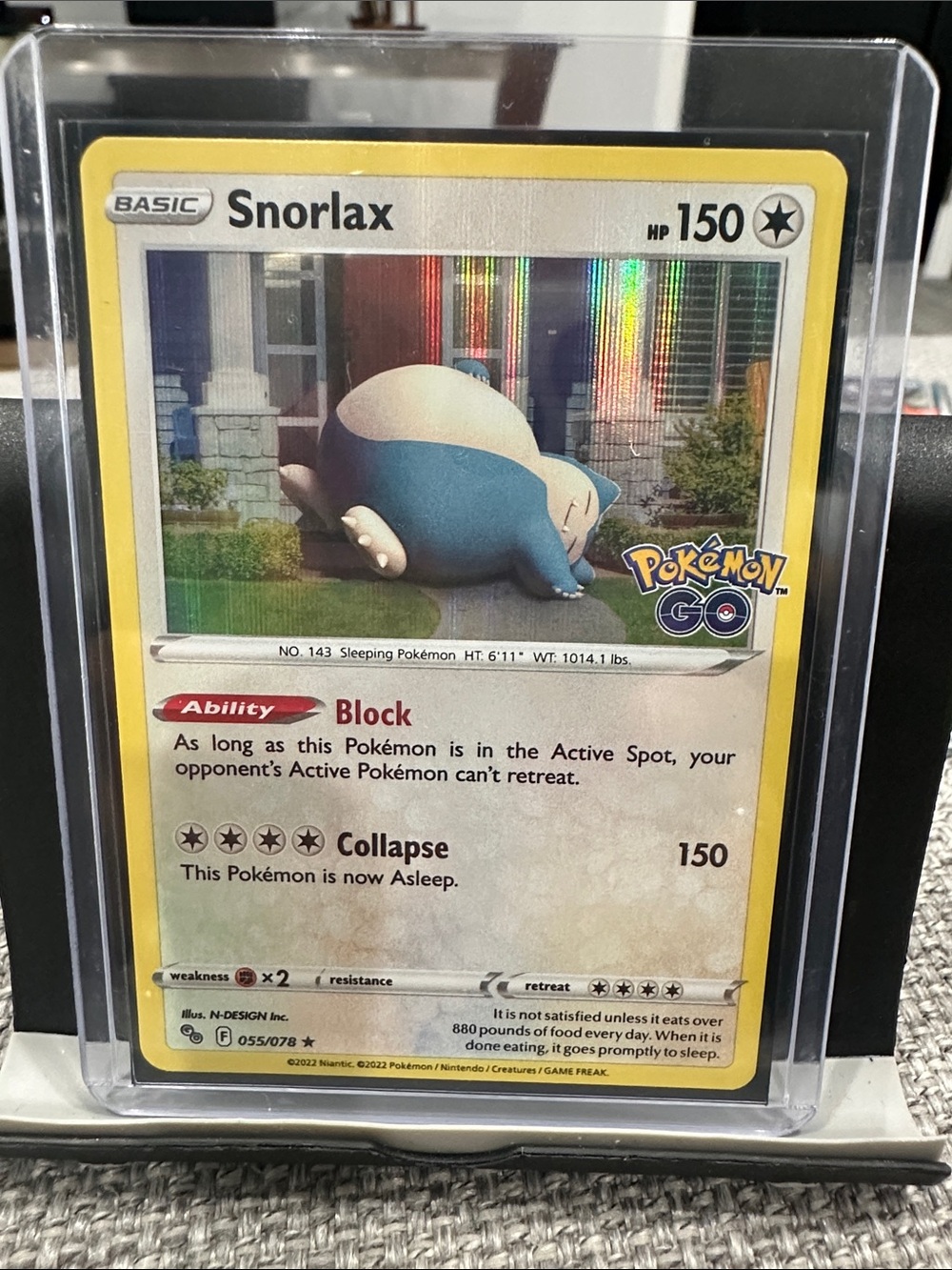 Pokemon Snorlax Yellow Border Holo Trading Card